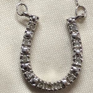 White gold and diamond 19” horseshoe necklace